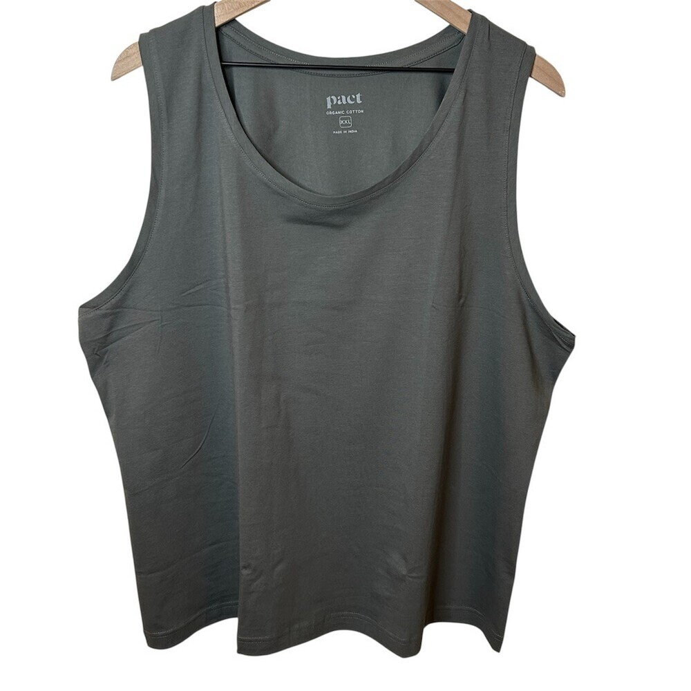 Pact Castor Green Luxe Stretch Jersey Tank Size 2XL NWOT Casual Summer